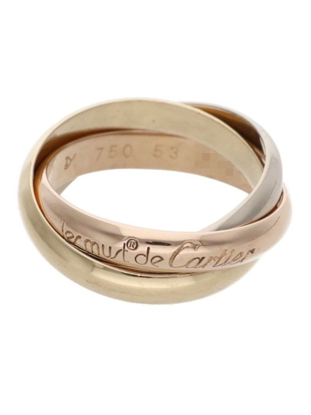 Cartier Trinity Classic 18k Yellow Gold PG WG Ring